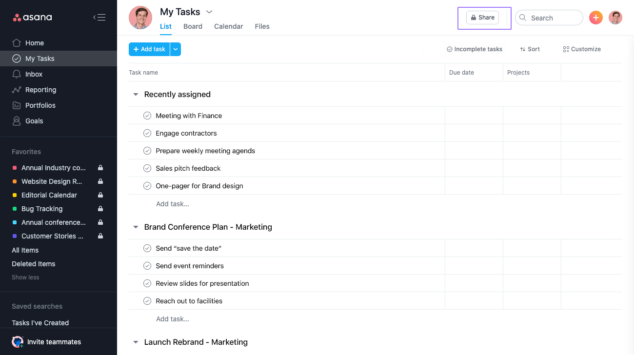 To-Do List of Tasks